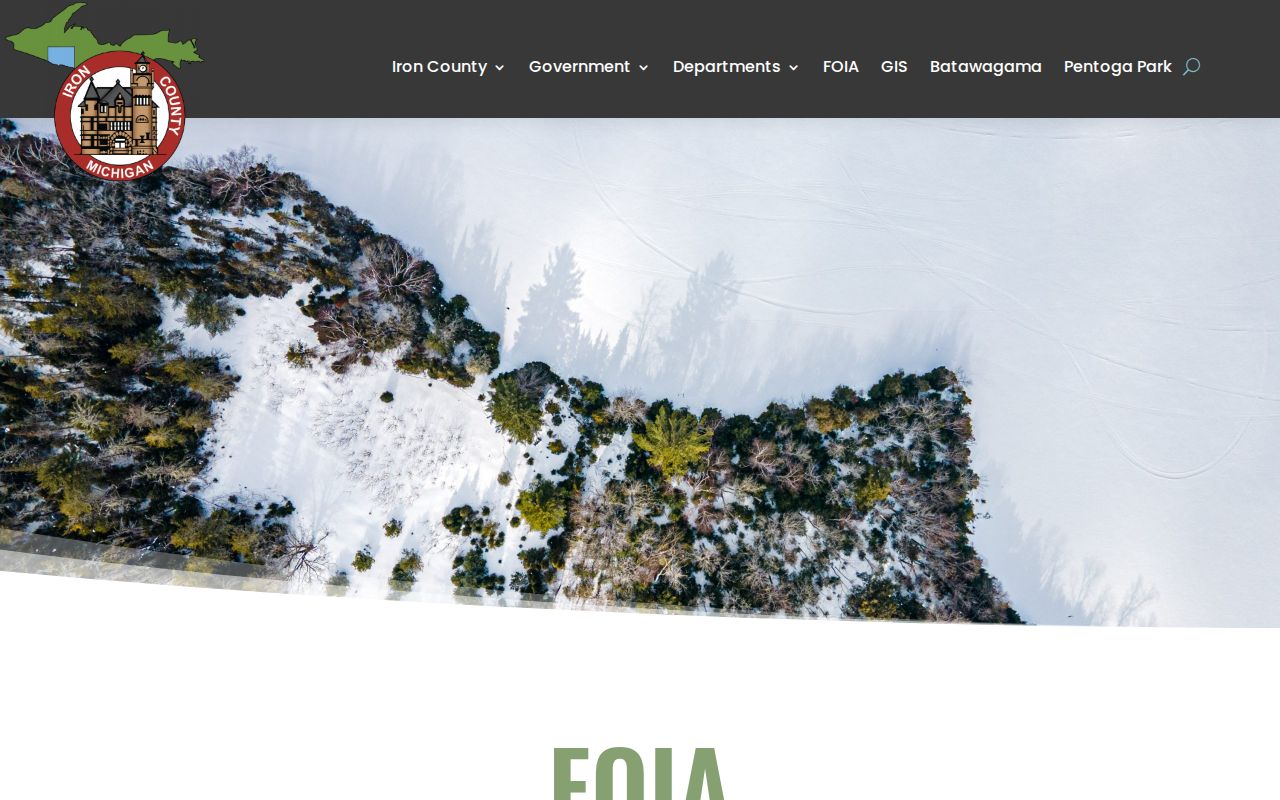 Iron County FOIA request page used for municipal warrant records requests