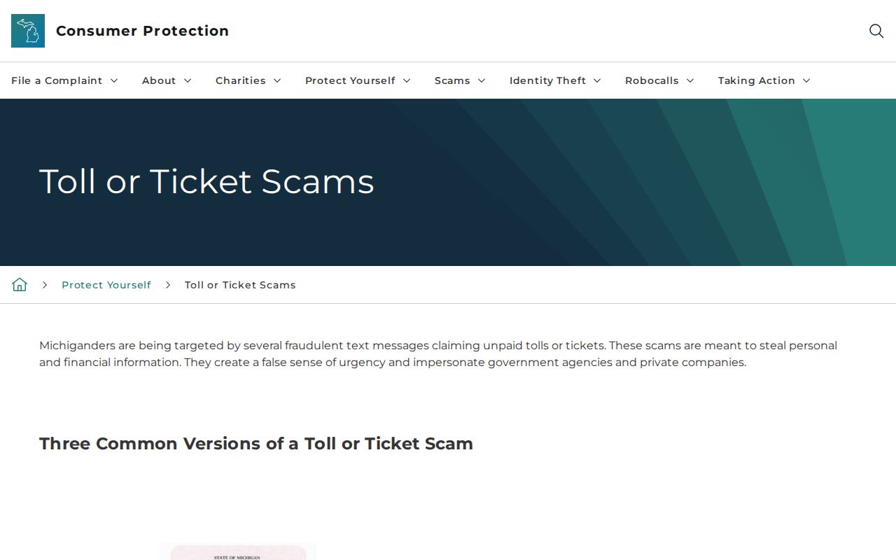 Michigan consumer alert warning about fake Iron County ticket and warrant payment demands